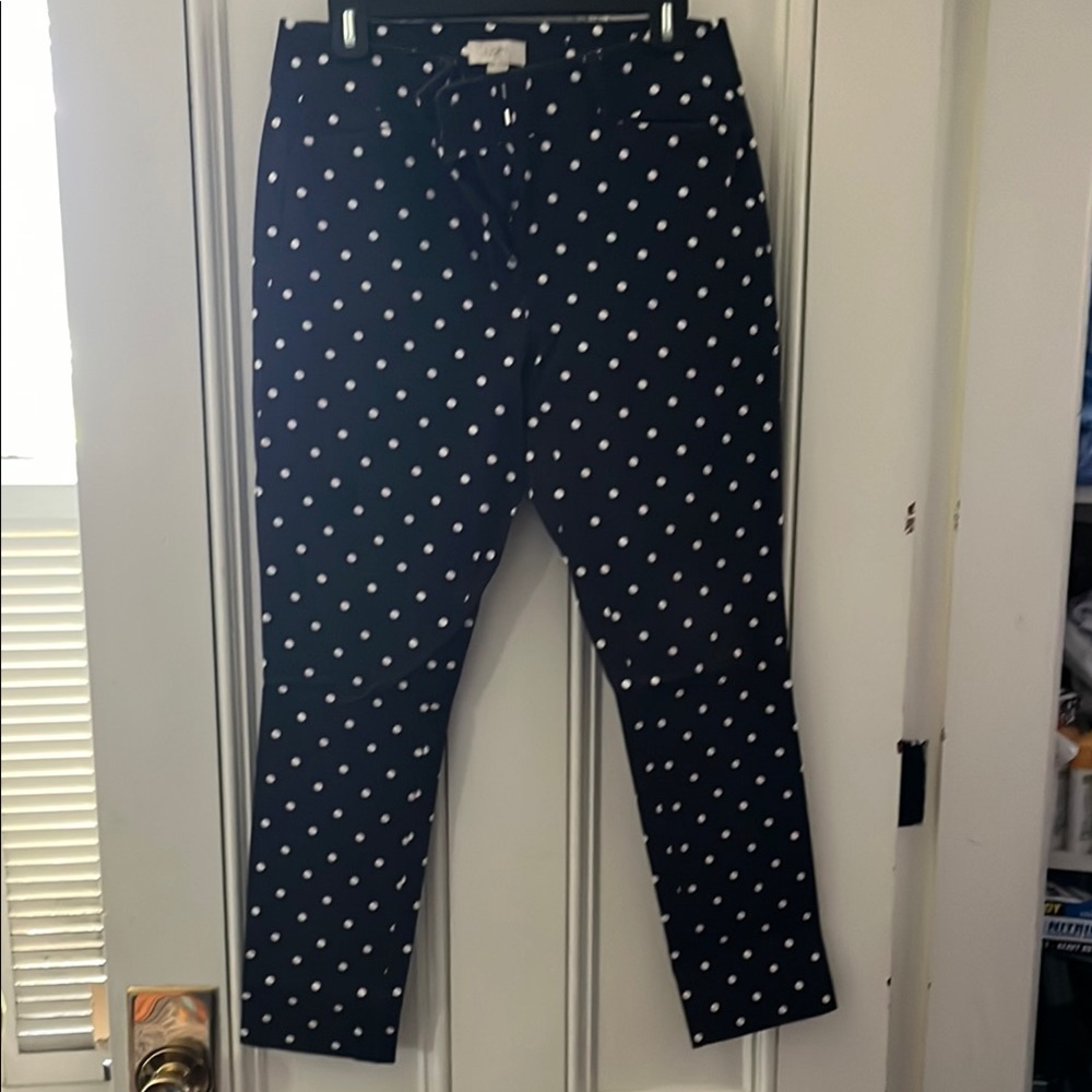 Navy Blue Polka Dot Pants Size 6